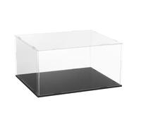 sourcing map Acrylic Clear Display Case for Collectibles Self-Assemble Display Boxes with Black Base Dustproof Countertop Storage Box for Collectibles Action Figures, 11.8 x 9.8 x 5.9 Inch