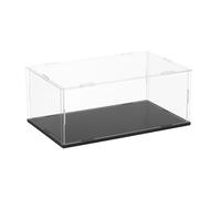 sourcing map Acrylic Clear Display Case for Collectibles Self-Assemble Display Boxes with Black Base Dustproof Countertop Storage Box for Collectibles Action Figures, 9.8 x 5.9 x 3.9 Inch