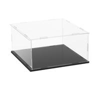 sourcing map Acrylic Clear Display Case for Collectibles Self-Assemble Display Boxes with Black Base Dustproof Countertop Storage Box for Collectibles Action Figures, 7.9 x 7.9 x 3.9 Inch