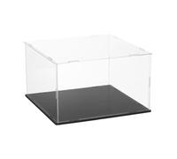 sourcing map Acrylic Clear Display Case for Collectibles Self-Assemble Display Boxes with Black Base Dustproof Countertop Storage Box for Collectibles Action Figures, 9.8 x 9.8 x 5.9 Inch