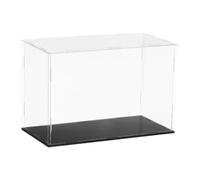 sourcing map Acrylic Clear Display Case for Collectibles Self-Assemble Display Clear Boxes with Black Base Dustproof Countertop Storage Box for Collectible Figures 11.8 x 5.9 x 7.9 Inch