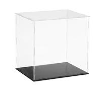 sourcing map Acrylic Clear Display Case for Collectibles Self-Assemble Display Clear Boxes with Black Base Dustproof Countertop Storage Box for Collectibles Action Figures, 9.8 x 7.9 x 9.8 Inch