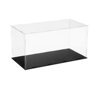 sourcing map Acrylic Clear Display Case for Collectibles Self-Assemble Display Clear Boxes with Black Base Dustproof Countertop Storage Box for Collectibles Action Figure, 15.7 x 7.9 x 7.9 Inch