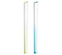 sourcing map Acrylic Clear Straight Rulers 20cm Metric Transparent Gradient Three-Dimensional Plastic Ruler Magnifying Glass Arc Measuring Tool for Office, Blue/Yellow