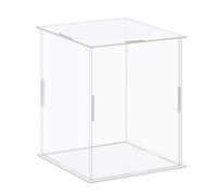 sourcing map Acrylic Display Case Box Clear Dustproof Protection Showcase 11x11x16cm for Collectibles Display
