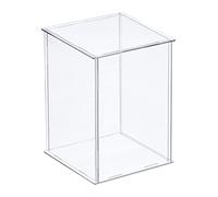 sourcing map Acrylic Display Case Plastic Box Clear Assemble Dustproof Showcase 11x11x15.5cm for Collectibles Items