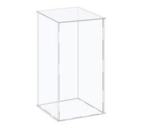 sourcing map Acrylic Display Case Plastic Box Cube Storage Box Clear Assemble Showcase 10.2x10.2x16.1 Inch for Collectibles