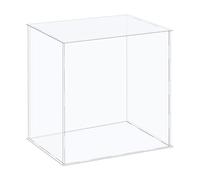 sourcing map Acrylic Display Case Plastic Box Cube Storage Box Clear Assemble Showcase 14.1x10.2x10.2 Inch for Collectibles