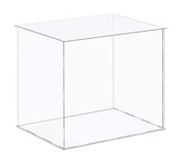 sourcing map Acrylic Display Case Plastic Box Cube Storage Box Clear Assemble Showcase 16.1x12.2x14.1 Inch for Collectibles