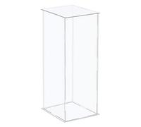sourcing map Acrylic Display Case Plastic Box Cube Storage Box Clear Assemble Showcase 6.3x6.3x14.1 Inch for Collectibles