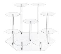 Sourcing Map Acrylic Display Stand - 9 Tier Riser for Figures, Collectibles, Perfume Organizers, and Pastry Candy Showcase - Clear