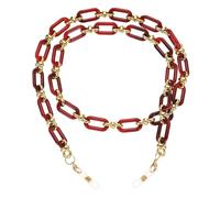 sourcing map Acrylic Glasses Chain, Eyeglass Chain Eyewear Retainer Around Neck Sunglasses Lanyard Eye Glasses Holder Strap Chains for Women Girls, Dark Red