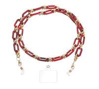 sourcing map Acrylic Glasses Chain, Eyeglass Chain Eyewear Retainer Around Neck Sunglasses Lanyard Eye Glasses Holder Strap Chains with Tether Tab for Women Girls, Dark Red