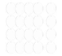 sourcing map Acrylic Keychain Blanks, 20Pcs 2.6 Inch Round Clear Acrylic Keychains 3mm Thick Circle Discs Blanks with Holes for Crafts, Tags, Pendants Hanging Jewelry Making, Labels