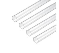 sourcing map Acrylic Pipe Clear Rigid Round Tube 16mm ID 20mm OD 10" for Lamps and Lanterns, Water Cooling System 4pcs