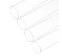 sourcing map Acrylic Pipe Clear Rigid Round Tube 42mm ID 45mm OD 10" for Lamps and Lanterns, Water Cooling System 4pcs