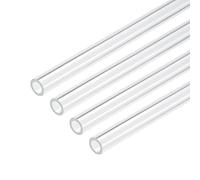 sourcing map Acrylic Pipe Clear Rigid Round Tube 5mm ID 8mm OD 10" for Lamps and Lanterns, Water Cooling System 4pcs