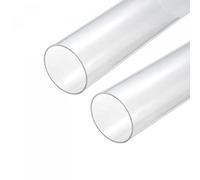 sourcing map Acrylic Pipe Clear Rigid Round Tube 66mm ID 70mm OD 10" for Lamps and Lanterns, Water Cooling System 2pcs