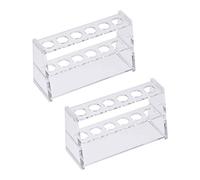 sourcing map Acrylic Test Tube Holder Lab Stand Rack 6 Wells for 10ml Centrifuge Tubes Clear 2Pcs