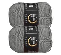 sourcing map Acrylic Yarn Skeins, 2 Pack of 50g/1.76oz Soft Crochet Yarns for Knitting and Crocheting Craft Project, Dark Grey