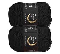sourcing map Acrylic Yarn Skeins, 2 Pack of 50g/1.76oz Soft Crochet Yarns for Knitting and Crocheting Craft Project, Black