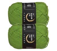 sourcing map Acrylic Yarn Skeins, 2 Pack of 50g/1.76oz Soft Crochet Yarns for Knitting and Crocheting Craft Project, Bay Leaf