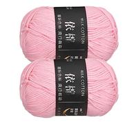 sourcing map Acrylic Yarn Skeins, 2 Pack of 50g/1.76oz Soft Crochet Yarns for Knitting and Crocheting Craft Project, Pink