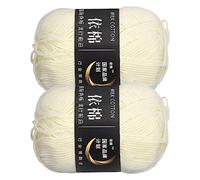 sourcing map Acrylic Yarn Skeins, 2 Pack of 50g/1.76oz Soft Crochet Yarns for Knitting and Crocheting Craft Project, White