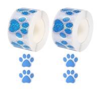 Sourcing Map Adhesive Label Stickers - Blue Sequin Paw Prints 1.5inch 1000Pcs - Dog and Bear Paw Stickers for Children, Teachers, Crafts, and Party