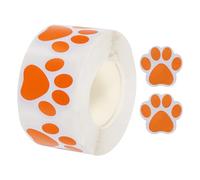 Sourcing Map Adhesive Label Stickers - Orange Paw Prints for Dogs & Cats, 500 Count, 1.5" Bear Paw Stickers, Perfect for Kids & Crafts