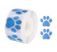 sourcing map Adhesive Label Stickers Sequin Blue 500Pcs Paw Prints Stickers 1.5inch Dog Paw Bear Paw Stickers for Children Teacher Fit Crafts Party