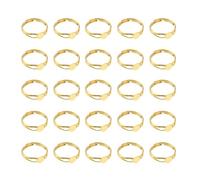 sourcing map Adjustable Blank Rings for Jewelry Making, 40 Pcs 6mm Adjustable Flat Blank Ring Base for Men Women DIY Crafts Jewelry Findings Components Birthday Wedding, Light Gold Tone