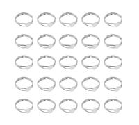sourcing map Adjustable Blank Rings for Jewelry Making, 40 Pcs 6mm Adjustable Flat Blank Ring Base for Men Women DIY Crafts Jewelry Findings Components Birthday Wedding, White Tone