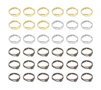 sourcing map Adjustable Blank Rings for Jewelry Making, 40 Pcs 6mm Flat Blank Ring Base for Men Women DIY Crafts Jewelry Findings Components Birthday Wedding, White, Light Gold, Brown, Copper