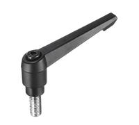 sourcing map Adjustable Clamping Lever Handle M10 x 20mm Metric 304 Stainless Steel Male Threaded Stud Hand Knobs Push Button Ratchet Rotating Screw Handles Bolts with Locking Lever Black