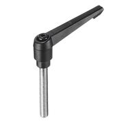 sourcing map Adjustable Clamping Lever Handle M10 x 60mm Metric 304 Stainless Steel Male Threaded Stud Hand Knobs Push Button Ratchet Rotating Screw Handles Bolts with Locking Lever Black