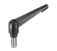 sourcing map Adjustable Clamping Lever Handle M16 x 35mm Metric 304 Stainless Steel Male Threaded Stud Hand Knobs Push Button Ratchet Rotating Screw Handles Bolts with Locking Lever Black