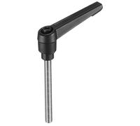 sourcing map Adjustable Clamping Lever Handle M6 x 60mm Metric 304 Stainless Steel Male Threaded Stud Hand Knobs Push Button Ratchet Rotating Screw Handles Bolts with Locking Lever Black
