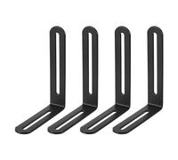 sourcing map Adjustable Corner Code, 4Pcs 100x120mm - Stainless Steel 90-Degree L-Shape Corner Brace, for Fixed Furniture Shelf Bed Table Connector (Black)
