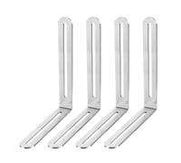 sourcing map Adjustable Corner Code, 4Pcs 165x200mm - Stainless Steel 90-Degree L-Shape Corner Brace, for Fixed Furniture Shelf Bed Table Connector (Silver)