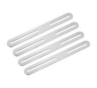 sourcing map Adjustable Corner Code, 4Pcs 215x24mm - Stainless Steel Flat Straight Thickened Slotted Brace Brackets, for Fixed Furniture Shelf Connector (Silver)