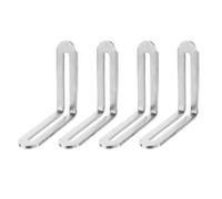 sourcing map Adjustable Corner Code, 4Pcs 58x58mm - Stainless Steel 90-Degree L-Shape Corner Brace, for Fixed Furniture Shelf Bed Table Connector (Silver)