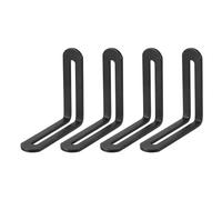 sourcing map Adjustable Corner Code, 4Pcs 58x58mm - Stainless Steel 90-Degree L-Shape Corner Brace, for Fixed Furniture Shelf Bed Table Connector (Black)