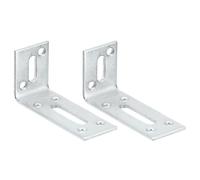 sourcing map Adjustable L Corner Braces, 2Pcs 80 x 40 x 30mm Cold Rolled Steel L Corner Code, 90 Degree Slotted Angle Brace Bracket for Furniture Mending, Silver