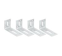 sourcing map Adjustable L Corner Braces, 4Pcs 80 x 40 x 30mm Cold Rolled Steel L Corner Code, 90 Degree Slotted Angle Brace Bracket for Furniture Mending, Silver