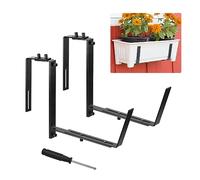 Sourcing Map Adjustable Planter Box Brackets, Universal Window Box Brackets, Iron & Stainless Steel, Multi-Surface Mount, Set of 2