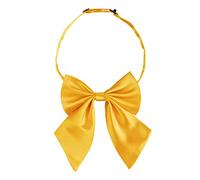 sourcing map Adjustable Pre-tied Bowknot Solid Color Halter Neck Costume Accessory Bow Tie for Women Yellow One Size