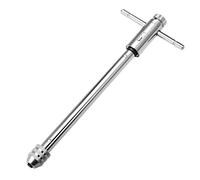 sourcing map Adjustable Ratchet Tap Wrench T-Handle, for Metric M3-M8 Thread Taps, Ratcheting T Handle Holder Reamer Hand Tapping Tool for Machinist Repair, 250mm ((9.84-inch) Body