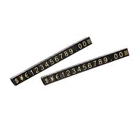 sourcing map Adjustable Removable Mini Cube Price Tag Display Number Letter Price Label Stand Block Kit for Shop Counter Gold on Black,3.8x6.9mm,10 Sets