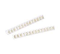 sourcing map Adjustable Removable Mini Cube Price Tag Display Number Letter Price Label Stand Block Kit for Shop Counter Gold on Clear,6.3x9mm,16 Sets